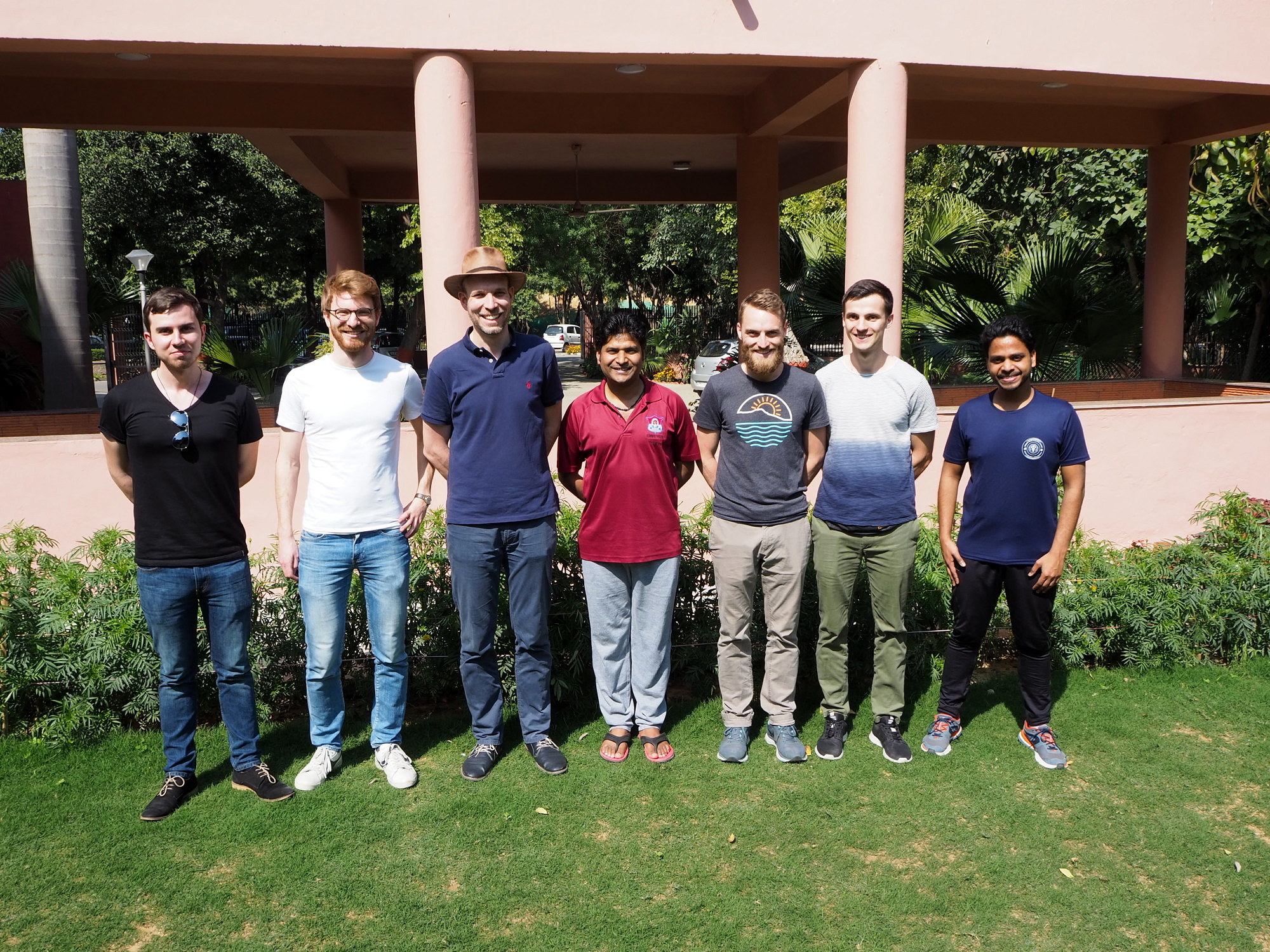 Group photo of seven researchers at the Indian Institute of Technology Delhi.